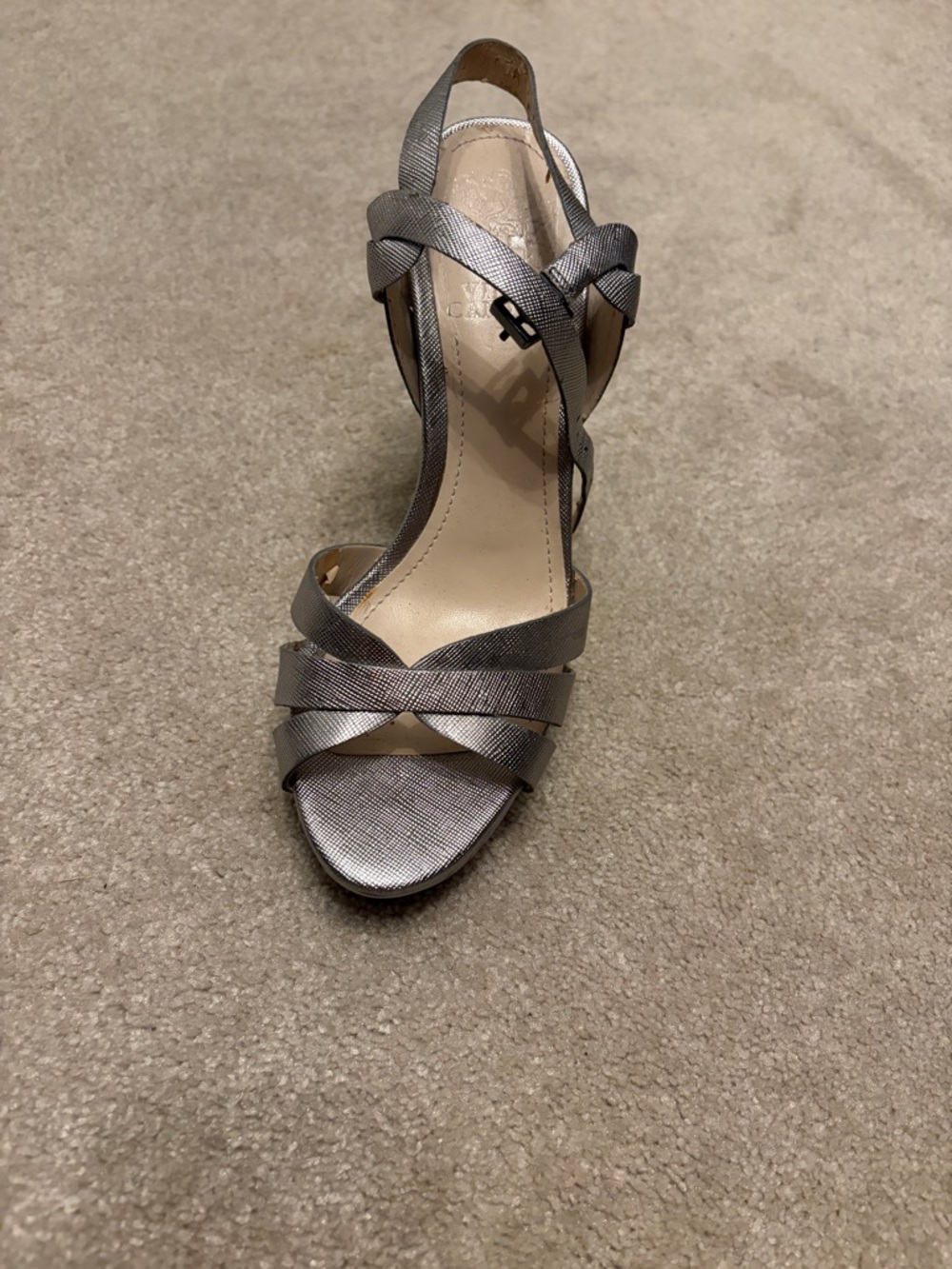 Metallic Silver Strappy Women's Sandal